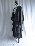 画像24: 【違い鷹の羽紋】黒紋付フリルティアードラップスカートセットアップ (24)