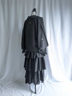 画像28: 【違い鷹の羽紋】黒紋付フリルティアードラップスカートセットアップ (28)