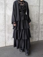 画像9: 【違い鷹の羽紋】黒紋付フリルティアードラップスカートセットアップ (9)