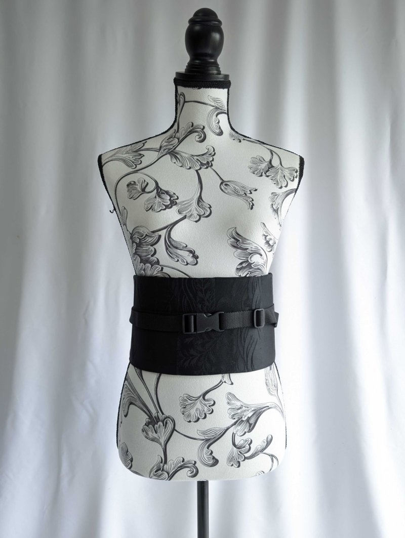 画像2: 帯ベルト【流水×雲×草模様】 (2)