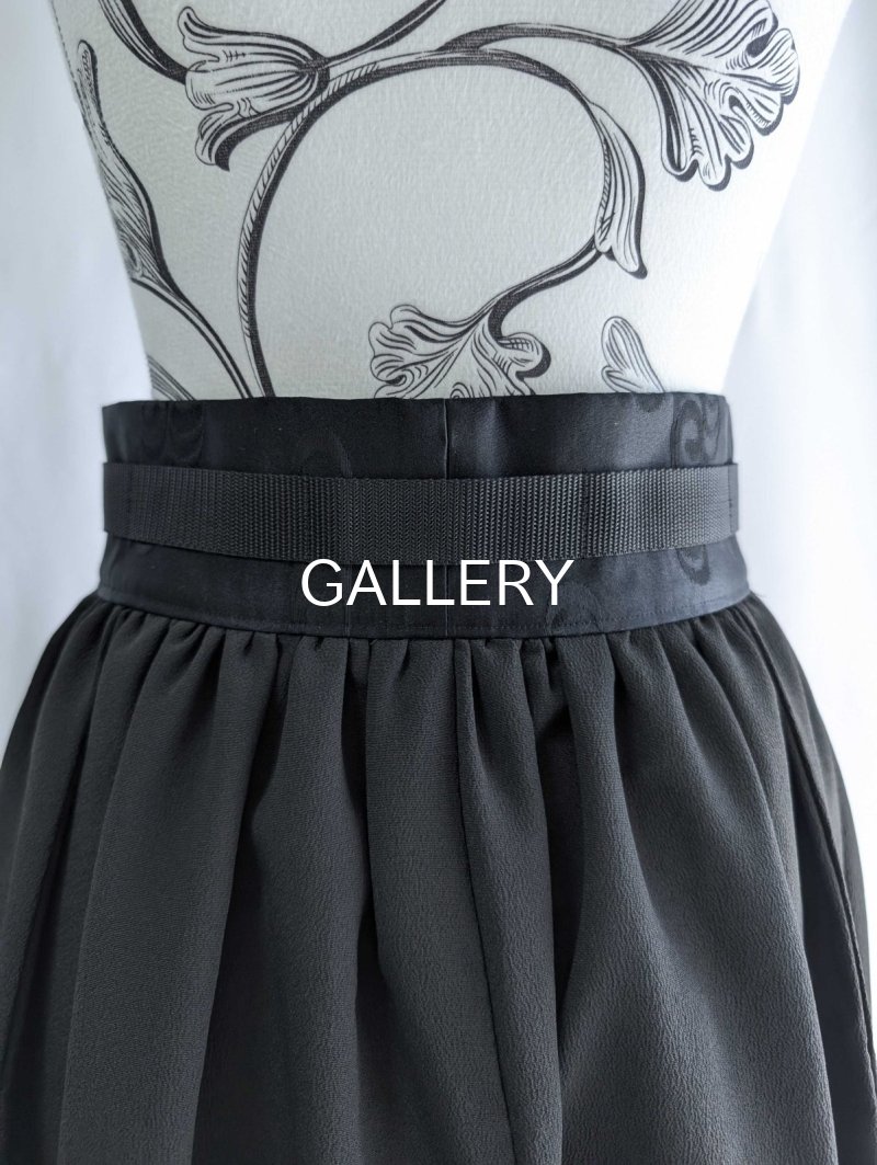 画像12: 【牡丹×刺繍鳳凰】黒留袖オーバースカート (12)