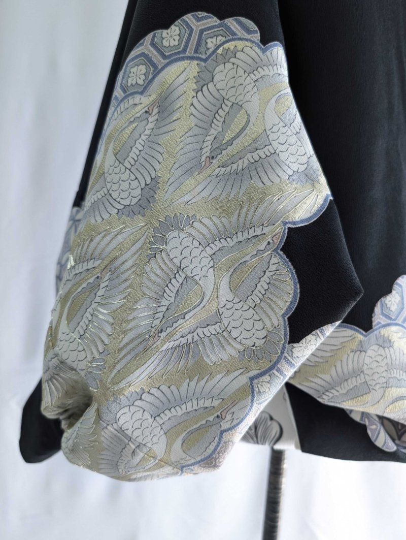 画像10: 【飛鶴×亀甲文様】黒留袖マーガレット (10)