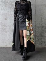 画像1: 【牡丹×刺繍鳳凰】黒留袖オーバースカート (1)