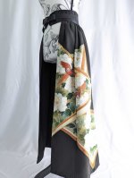画像8: 【牡丹×刺繍鳳凰】黒留袖オーバースカート (8)