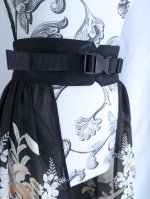画像12: 【百花繚乱】黒留袖シースルーオーバースカートセットアップ (12)