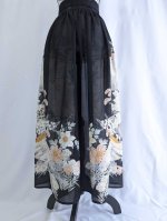 画像11: 【百花繚乱】黒留袖シースルーオーバースカートセットアップ (11)