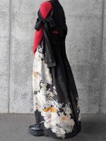 画像3: 【百花繚乱】黒留袖シースルーオーバースカートセットアップ (3)