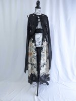 画像20: 【百花繚乱】黒留袖シースルーオーバースカートセットアップ (20)