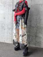 画像2: 【百花繚乱】黒留袖シースルーオーバースカートセットアップ (2)