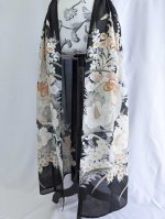 画像9: 【百花繚乱】黒留袖シースルーオーバースカートセットアップ (9)
