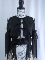 画像22: 【百花繚乱】黒留袖シースルーオーバースカートセットアップ (22)