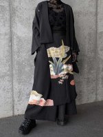 画像2: 【雲取り×笹紅葉】黒留袖ワイドパンツセットアップ (2)