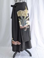 画像15: 【雲取り×笹紅葉】黒留袖ワイドパンツセットアップ (15)