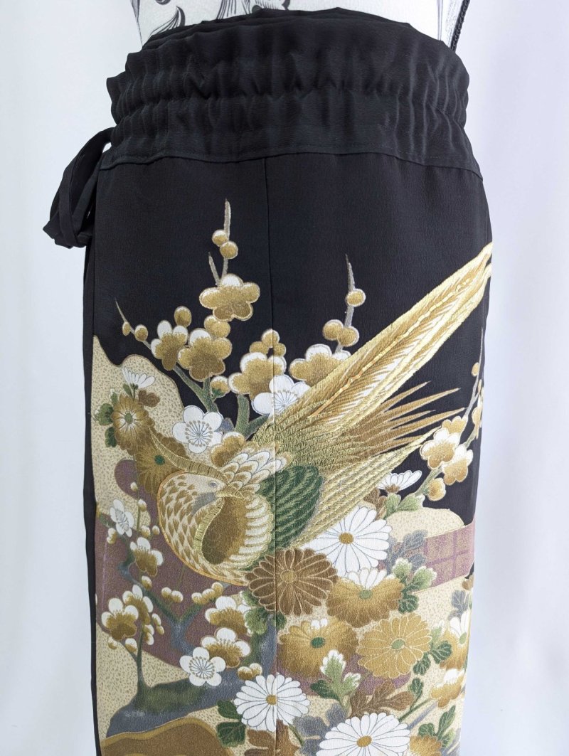 画像24: 【尾長鶏×梅】黒留袖マルチスカート (24)