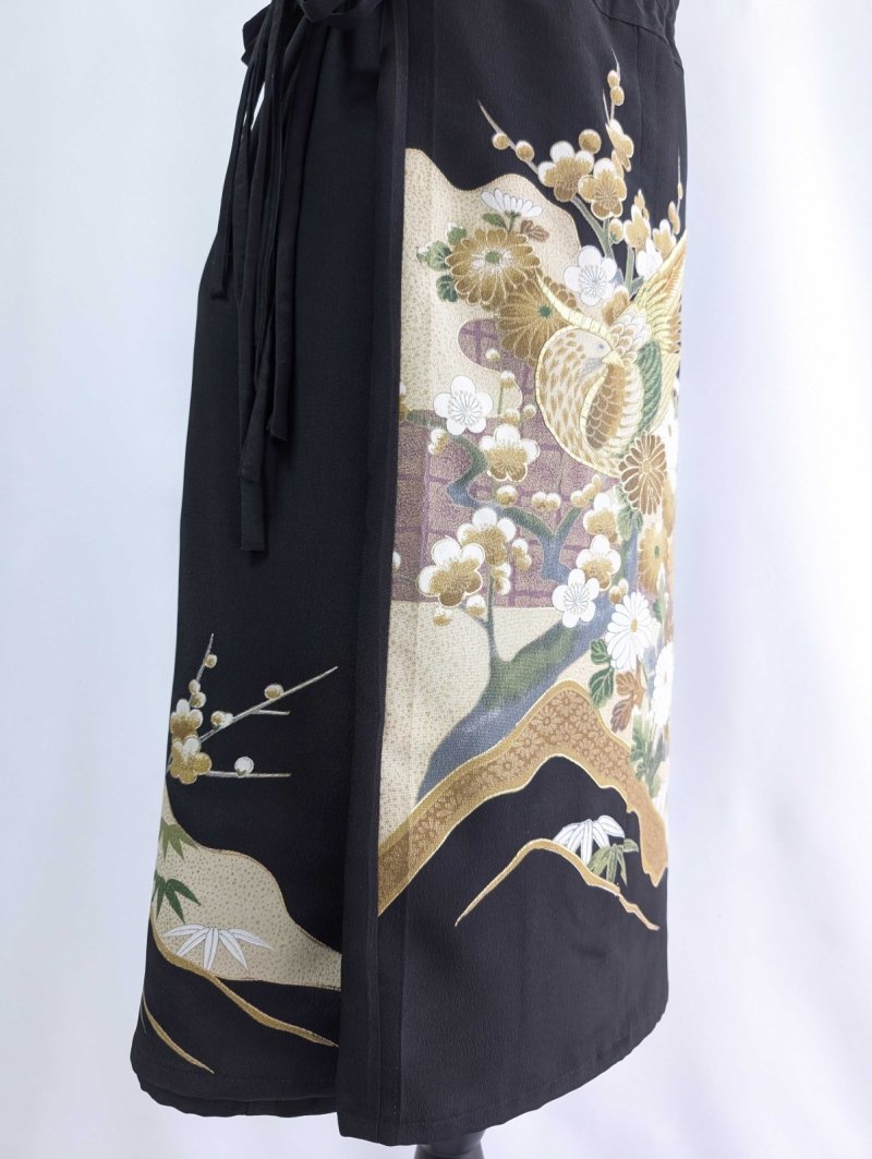 画像28: 【尾長鶏×梅】黒留袖マルチスカート (28)