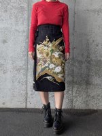 画像6: 【尾長鶏×梅】黒留袖マルチスカート (6)