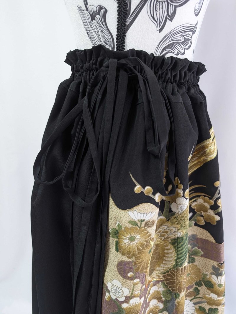画像13: 【尾長鶏×梅】黒留袖マルチスカート (13)