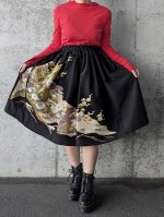 画像3: 【尾長鶏×梅】黒留袖マルチスカート (3)