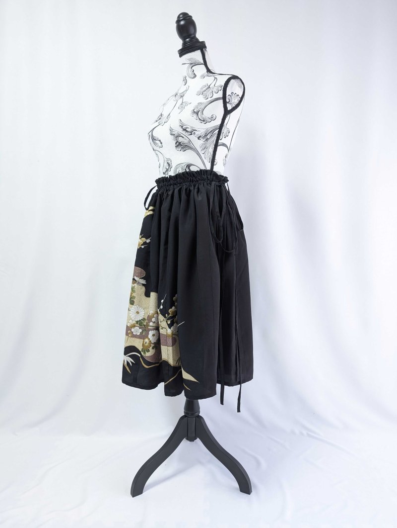 画像9: 【尾長鶏×梅】黒留袖マルチスカート (9)