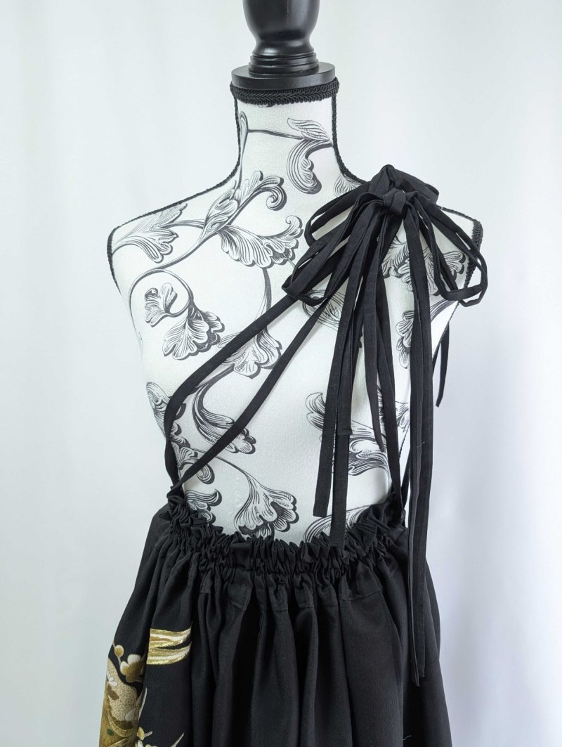 画像21: 【尾長鶏×梅】黒留袖マルチスカート (21)