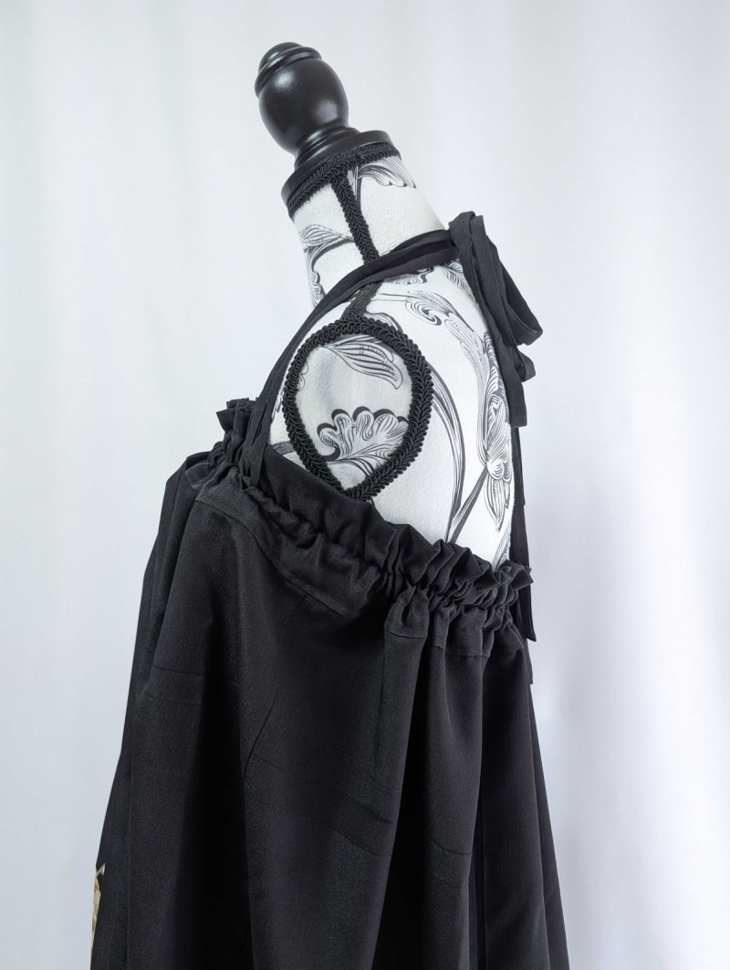 画像17: 【尾長鶏×梅】黒留袖マルチスカート (17)