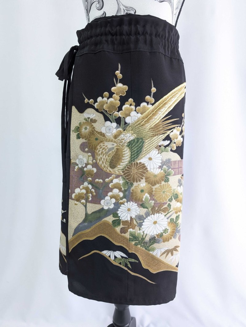 画像23: 【尾長鶏×梅】黒留袖マルチスカート (23)