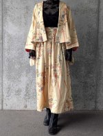 画像1: 【菊×萩】砥粉色小紋スカートセットアップ (1)