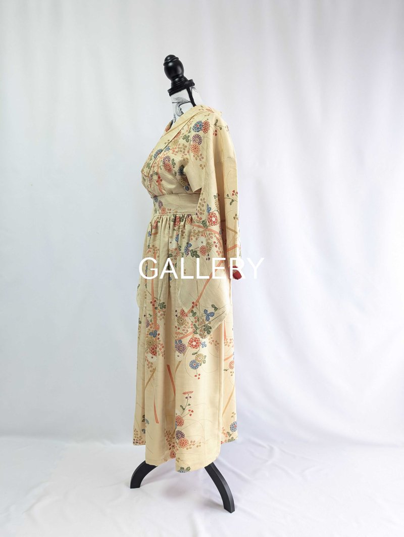 画像13: 【菊×萩】砥粉色小紋スカートセットアップ (13)