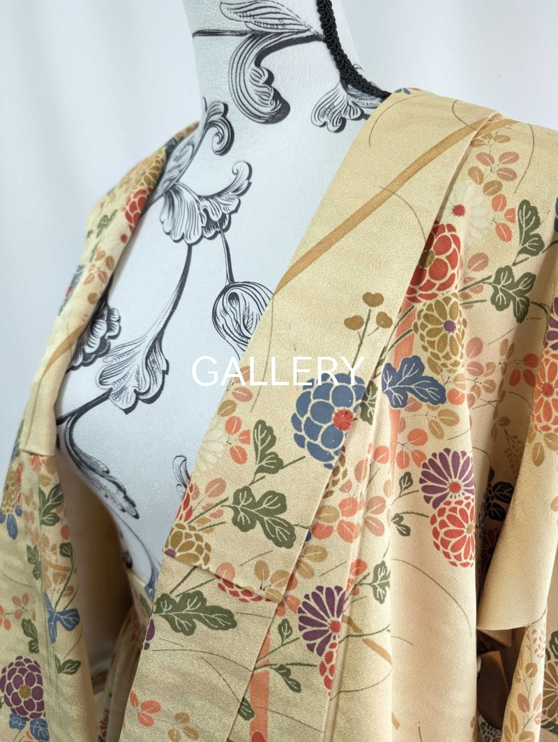 画像7: 【菊×萩】砥粉色小紋スカートセットアップ (7)