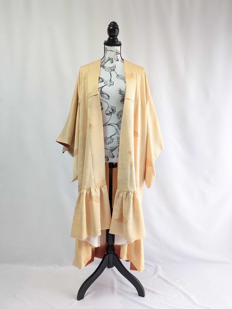 画像5: 【花葉色×雲取り地紋】フリルガウン (5)