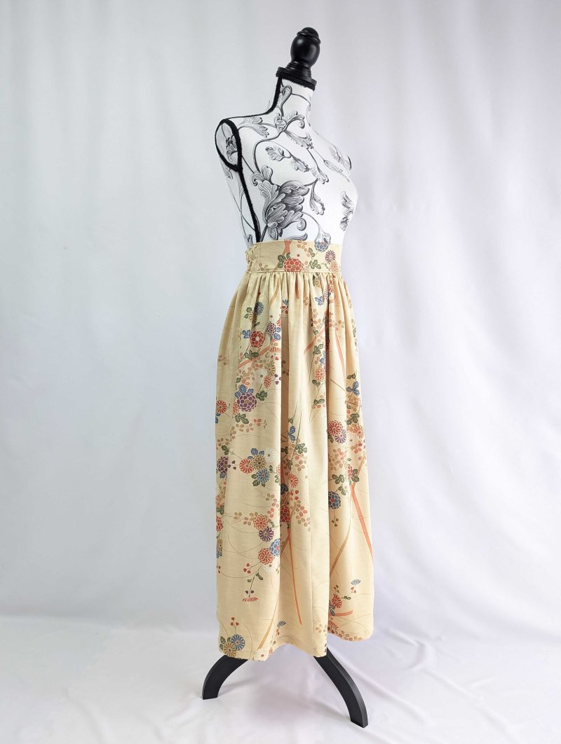 画像17: 【菊×萩】砥粉色小紋スカートセットアップ (17)