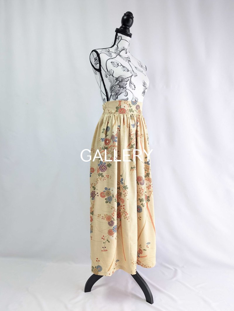 画像17: 【菊×萩】砥粉色小紋スカートセットアップ (17)