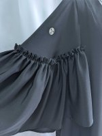 画像12: 【流水×飛鶴】黒留袖フリルケープスリーブカーディガンコート (12)