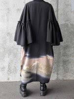 画像5: 【流水×飛鶴】黒留袖フリルケープスリーブカーディガンコート (5)