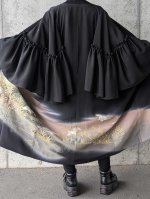 画像6: 【流水×飛鶴】黒留袖フリルケープスリーブカーディガンコート (6)