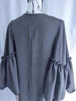 画像19: 【流水×飛鶴】黒留袖フリルケープスリーブカーディガンコート (19)