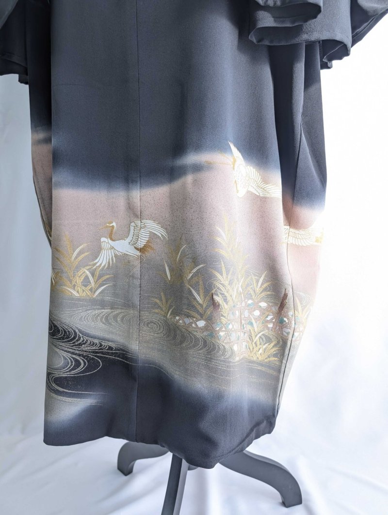 画像21: 【流水×飛鶴】黒留袖フリルケープスリーブカーディガンコート (21)