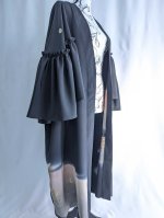 画像25: 【流水×飛鶴】黒留袖フリルケープスリーブカーディガンコート (25)