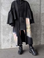 画像1: 【流水×飛鶴】黒留袖フリルケープスリーブカーディガンコート (1)