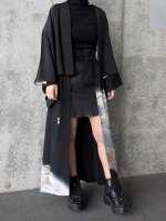 画像4: 【飛鶴風景画】落款付き黒留袖オーバースカートセットアップ (4)