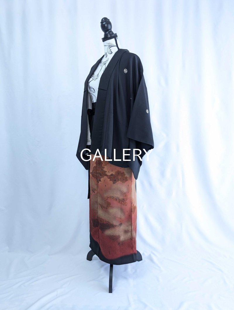 画像10: 【紅葉天守閣】黒留袖ラップスカートセットアップ (10)