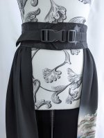 画像11: 【飛鶴風景画】落款付き黒留袖オーバースカートセットアップ (11)