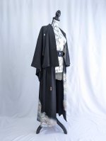 画像24: 【飛鶴風景画】落款付き黒留袖オーバースカートセットアップ (24)