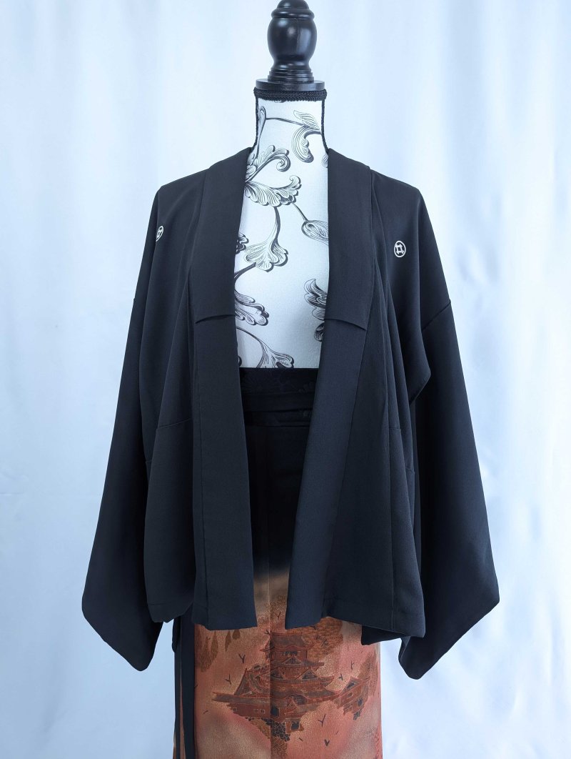 画像9: 【紅葉天守閣】黒留袖ラップスカートセットアップ (9)