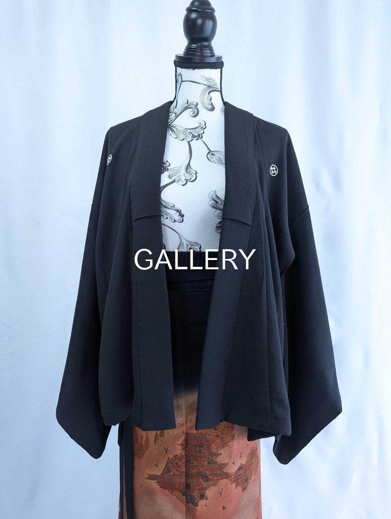 画像9: 【紅葉天守閣】黒留袖ラップスカートセットアップ (9)