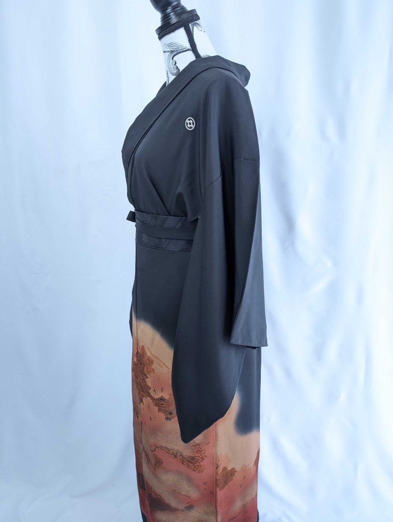 画像18: 【紅葉天守閣】黒留袖ラップスカートセットアップ (18)