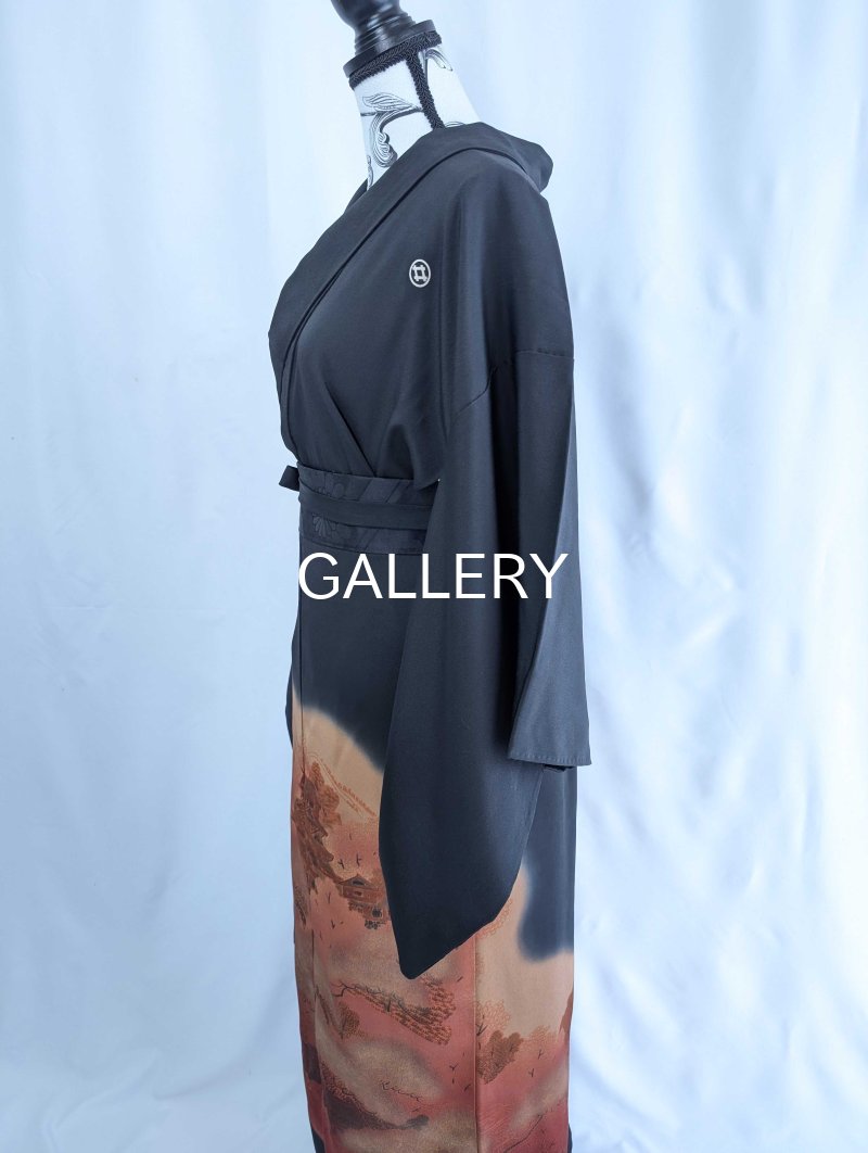 画像18: 【紅葉天守閣】黒留袖ラップスカートセットアップ (18)