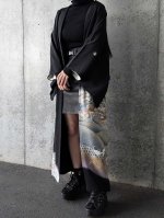 画像3: 【飛鶴風景画】落款付き黒留袖オーバースカートセットアップ (3)