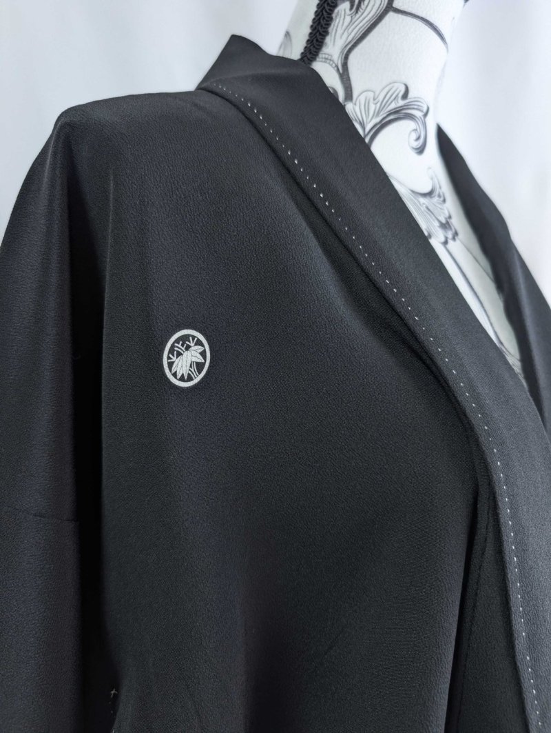 画像23: 【飛鶴風景画】落款付き黒留袖オーバースカートセットアップ (23)