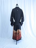 画像12: 【紅葉天守閣】黒留袖ラップスカートセットアップ (12)